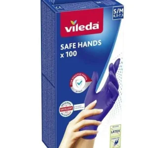 Vileda Rękawice Nitrylowe Safe Hands 100szt S/M 6,5-7,5 167821... - Hurtownia wielobranżowa Lumarko Nowy